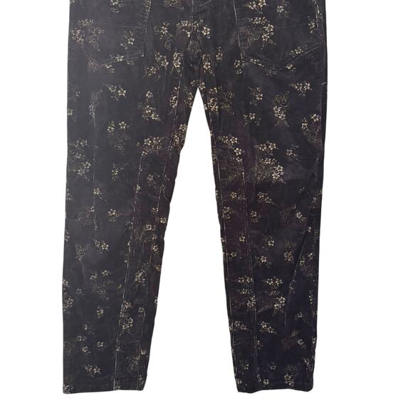 Anthropologie Pilcro The Wanderer Corduroy Pants Black Floral Size 26 - Picture 10 of 16